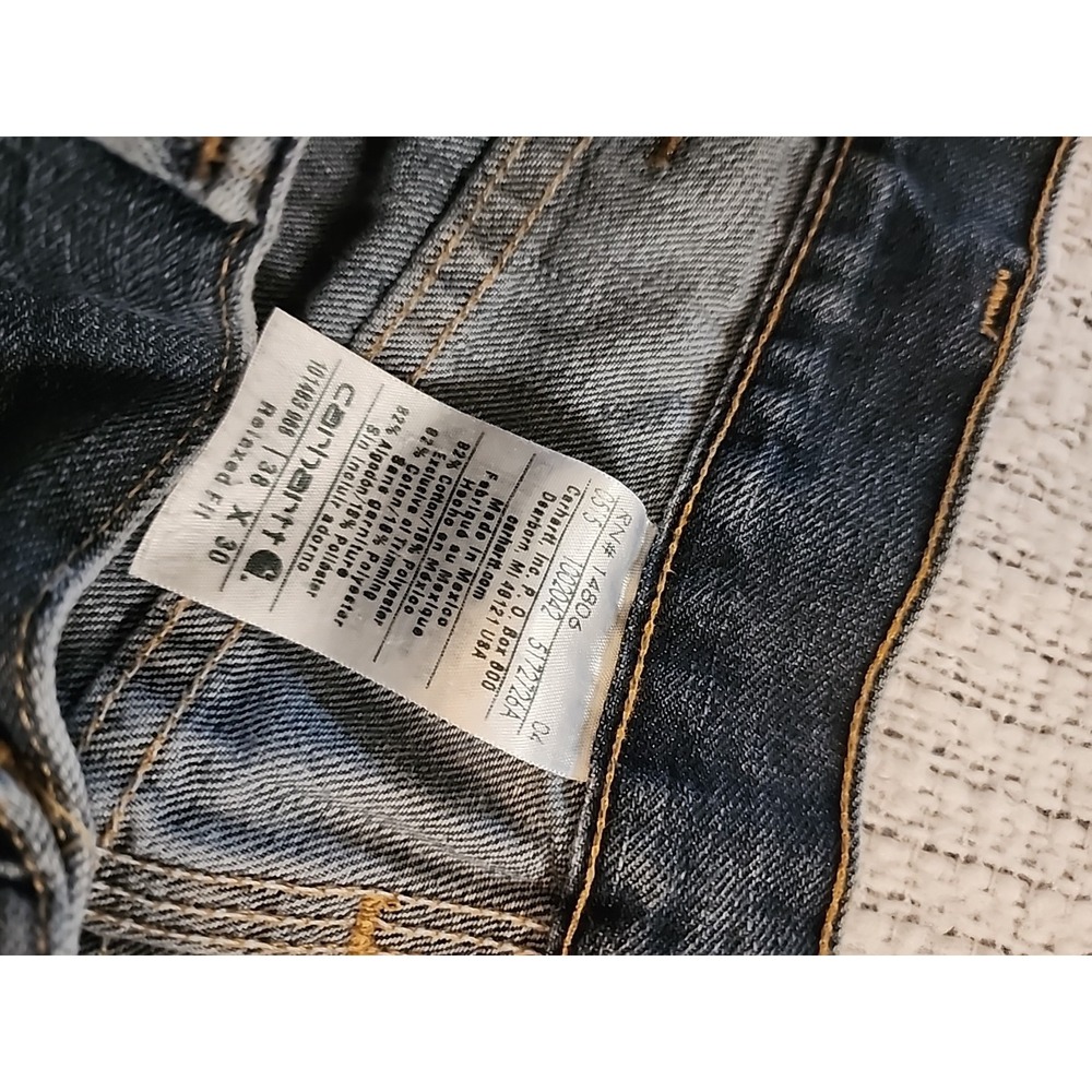 Carhartt Mens Size Relaxed Fit Denim Blue Jeans RN# 14806 Size 38X30 - Picture 3 of 6